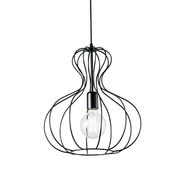 Ideal Lux 148502 AMPOLLA-1 SP1 NERO подвесной светильник черный Ideal Lux 148502 AMPOLLA-1 SP1 NERO подвесной светильник черный