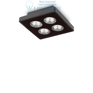Ideal Lux 205793 GARAGE PL4 SQUARE NERO потолочный светильник черный Ideal Lux 205793 GARAGE PL4 SQUARE NERO потолочный светильник черный