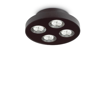 Ideal Lux 205816 GARAGE PL4 ROUND NERO потолочный светильник черный Ideal Lux 205816 GARAGE PL4 ROUND NERO потолочный светильник черный