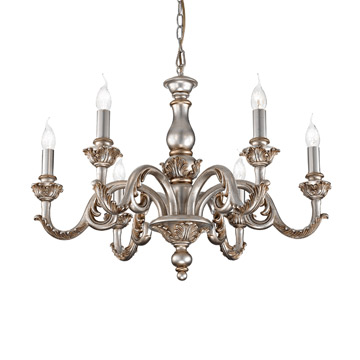 Ideal Lux 075310 GIGLIO SP6 ARGENTO подвесной светильник серый Ideal Lux 075310 GIGLIO SP6 ARGENTO подвесной светильник серый