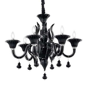 Ideal Lux 141084 RADETZKY SP6 NERO подвесной светильник черный Ideal Lux 141084 RADETZKY SP6 NERO подвесной светильник черный