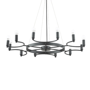 Ideal Lux 165066 SPACE SP12 NERO подвесной светильник черный Ideal Lux 165066 SPACE SP12 NERO подвесной светильник черный