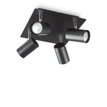 Ideal Lux 156781 SPOT PL4 NERO потолочный светильник черный